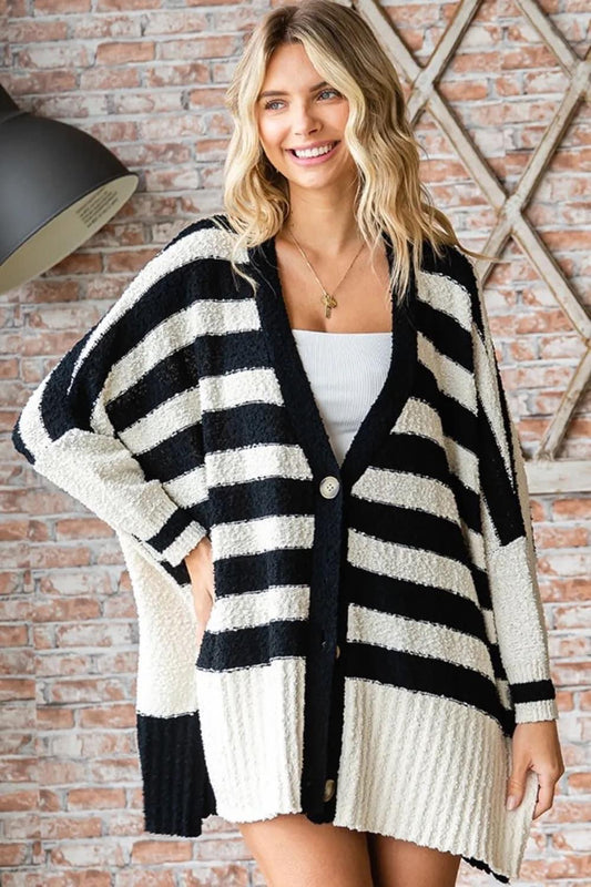 Big Chunky Oversized Stripe Cardigan
