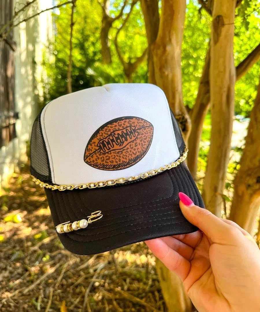 Leopard Football Hat w/ Pins