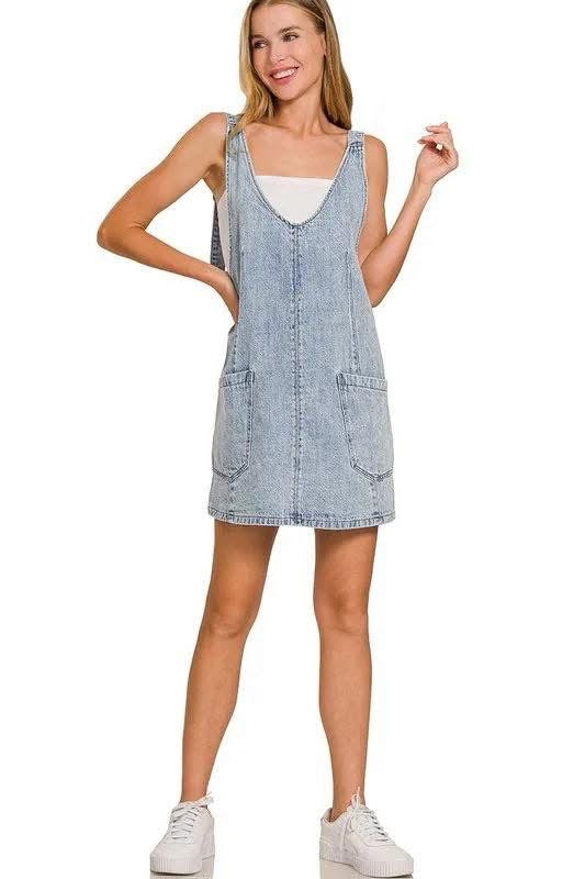 Denim Overall Mini Dress