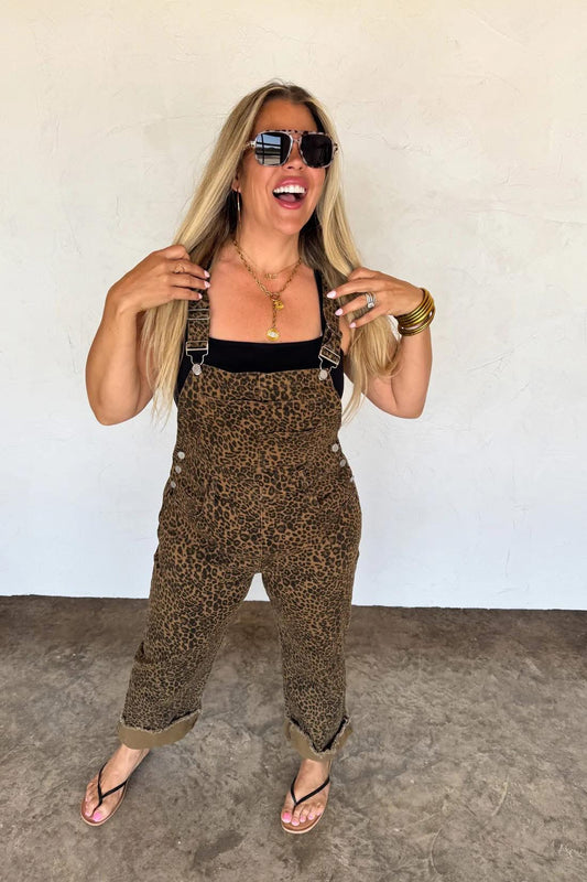 Dahlia Overalls -Leopard