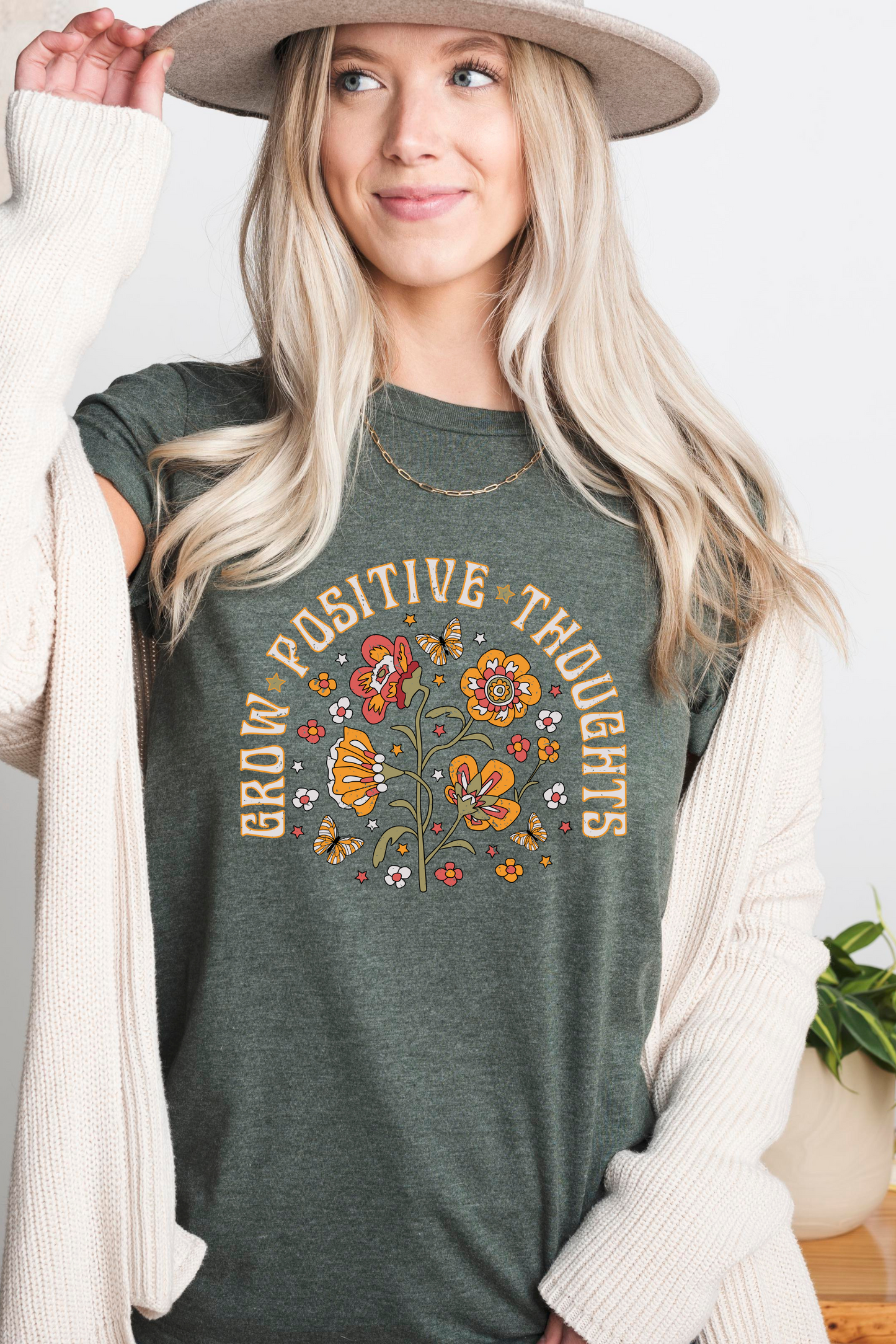 PU - GROW POSITIVE THOUGHTS TEE(BELLA CANVAS)