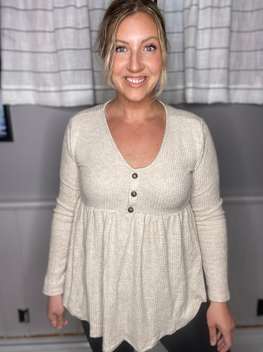 Button Henley Babydoll