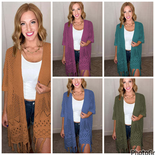 Crochet Knit Kimono/Cardi