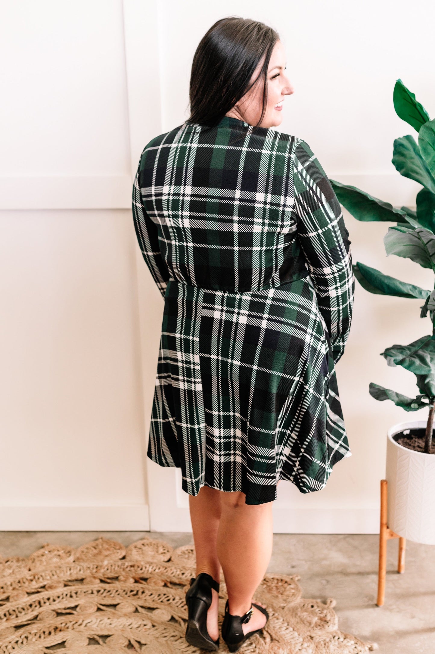 Gabby 10.2 Front Dress With Attached Shorts In Tartan Plaid Green 11.22