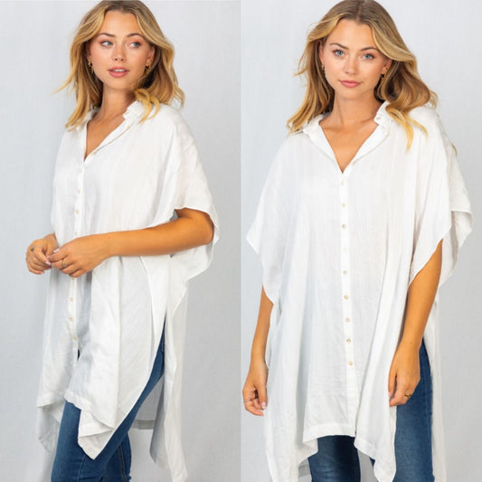 Avery Oversized Button Top